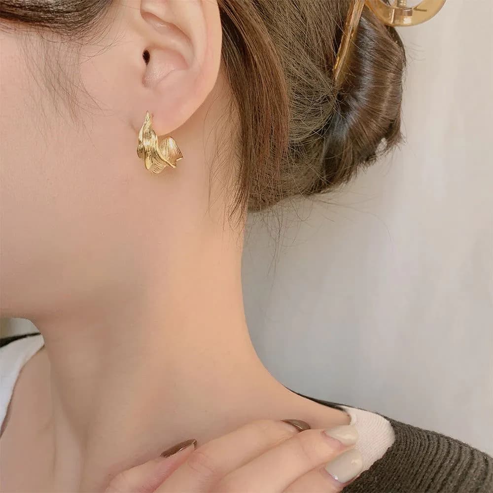 image-925 Sterling Silver Geometric Earrings - Gold Women's