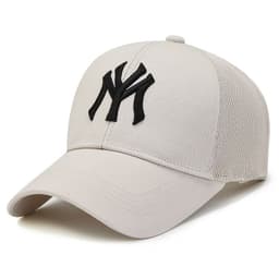 image-Men's Mesh Baseball Cap - Beige Breathable Summer Sun Hat