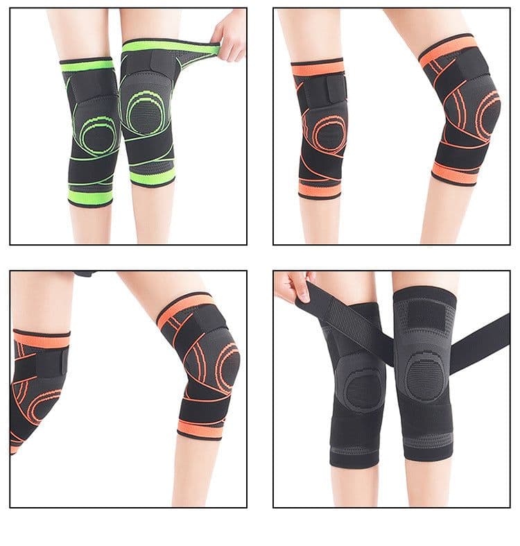 image-Basketball Knee Pads - Black Orange Pressurized Adult