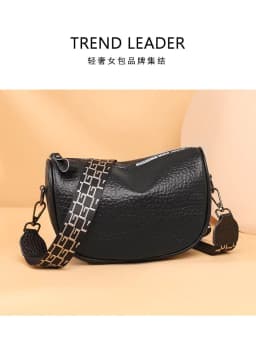 image-Cowhide Leather Saddle Bag - Khaki Small Square