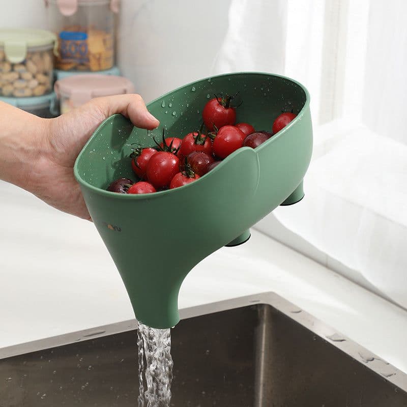 image-Yanyu Elephant Drain Basket Grey Plastic