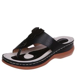 image-Leopard Print Split Toe Sandals Women Size 44