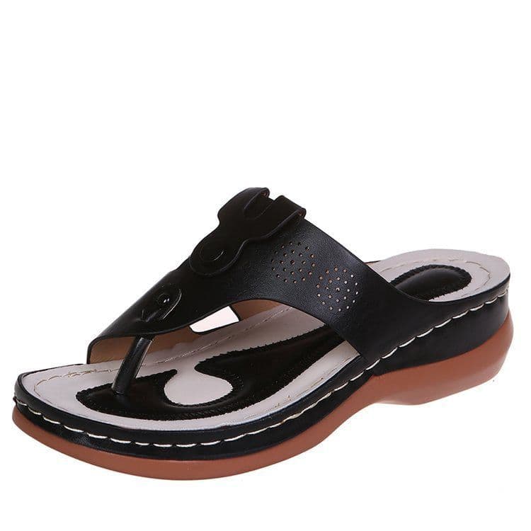 image-Leopard Print Split Toe Sandals Women Size 44