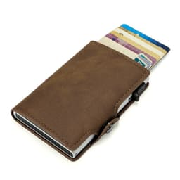 image-Manufacturer wholesale RFID anti-theft brush aluminum alloy side push test card bag Amazon men's retro PU leather wallet customization