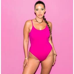 image-Women's One-Piece Swimsuit 4XL Milk Silk Solid