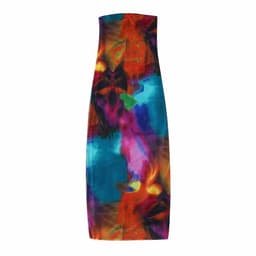 image-Women's Tube Top Dress - Gradient Patchwork L