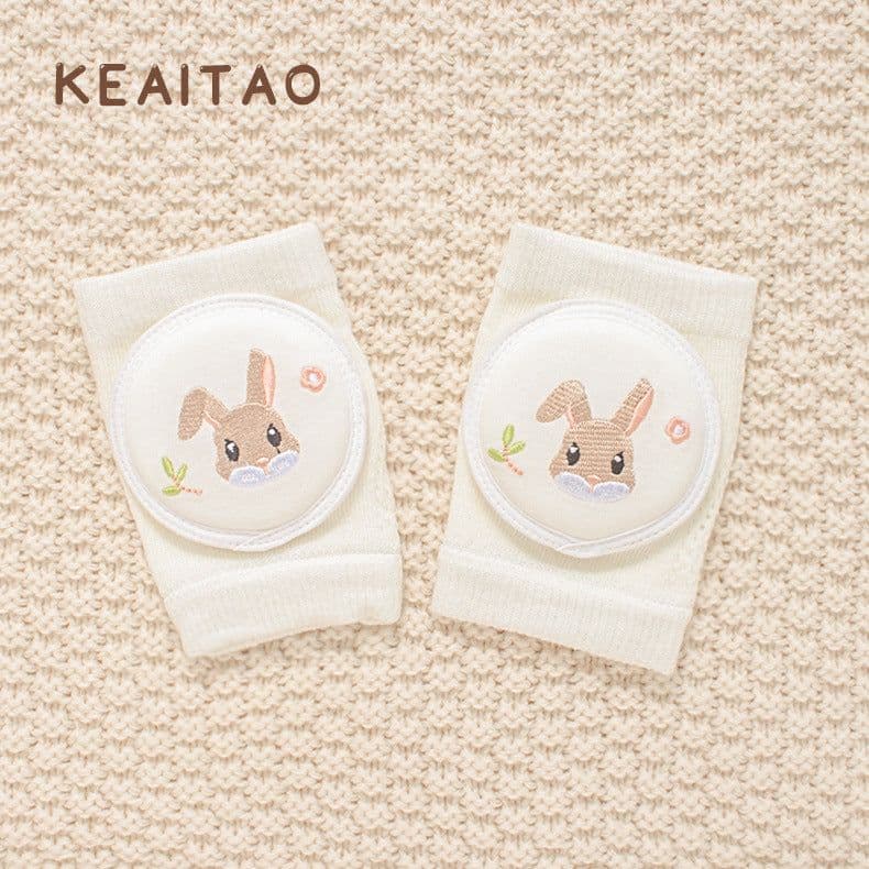 image-Cute baby knee pads for boys and girls crawling protective gear baby toddler anti-fall pure white sponge elbow pads summer thin