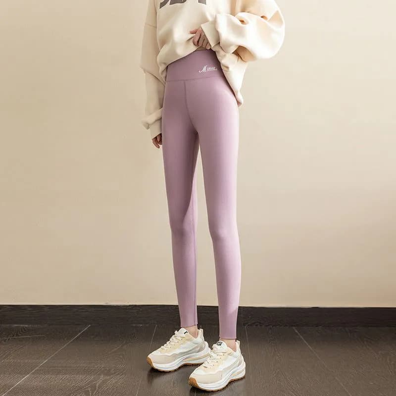 image-Women's Fleece Leggings - Dark Coffee Cropped XL