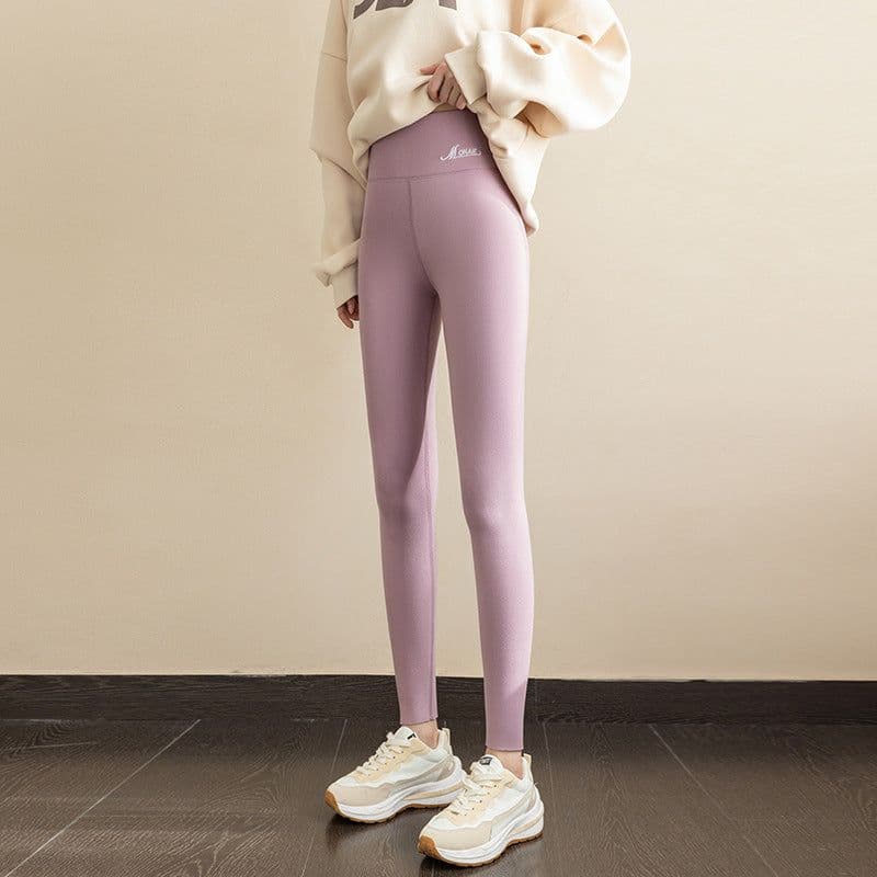 image-Women's Velvet Fleece Leggings - Dark Coffee XL Warm