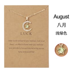 image-Birthstone Necklace - December Turquoise Star Moon