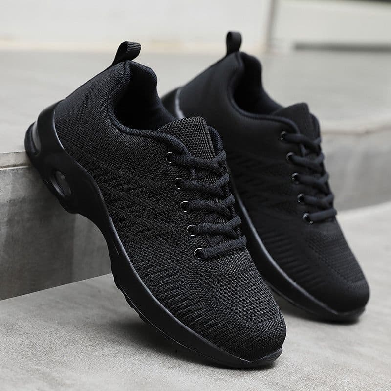 image-Bota Women's Sports Shoes - Black Mesh Lace-Up