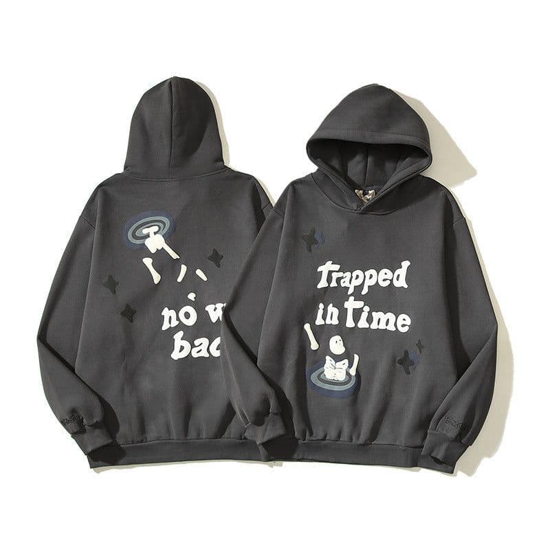 image-Chen Yun Cotton Hoodie Sweater - XXL, Round Neck, Graffiti Letters, Loose Style