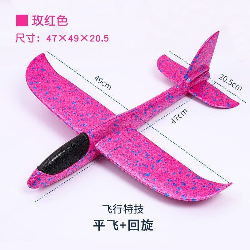 image-Foam Aircraft Throwing Glider - 48cm Orange DIY Outdoor Model for Kids 7-14