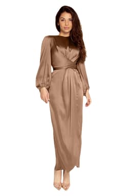 image-Solid Color Satin Tunic Dress XXL Black - 2022 Europe Style