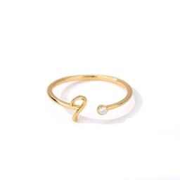 image-Cross-border simple letter ring English letter ring women's opening adjustable ring name ring spot