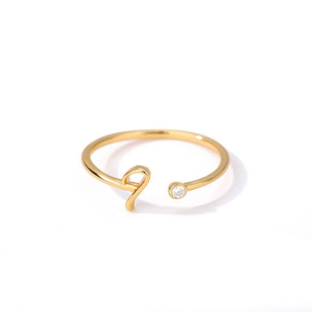 image-Cross-border simple letter ring English letter ring women's opening adjustable ring name ring spot
