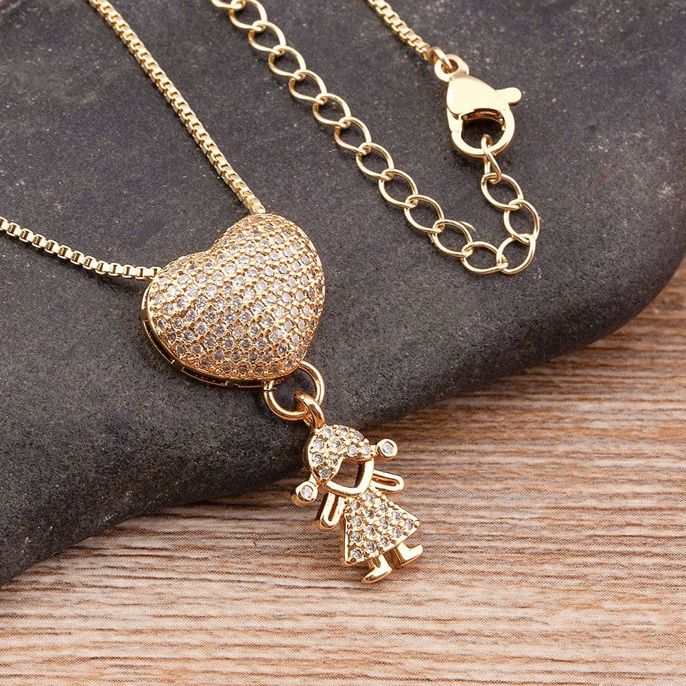 image-Children's Number Pendant Necklace - 18k Gold Plated Copper