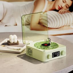 image-KAWOO Bluetooth Speaker - White Noise, Clock, Ambient Light, Desktop Wireless Retro