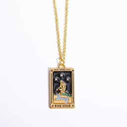 image-Electroplated real gold retro Tarot brand TAROT with drill dripping oil square brand necklace female ins high Zan Zan hot style