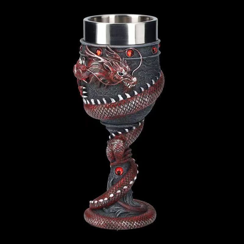 image-Bohong Golden Dragon Goblet Beer Mug, 128ml Stainless Steel