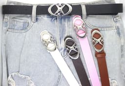 image-Alloy Belt - Double Moon Cross Star Buckle