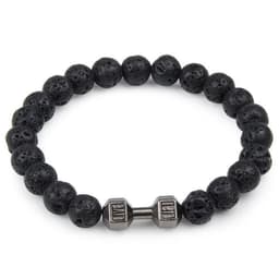 image-Volcanic Lava Dumbbell Bracelet Tiger Eye Blue Turquoise White Turquoise Bracelet Ladies and Men Jewelry Cross-border Hot Sale
