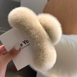 image-Rex Rabbit Fur Hair Clip - Moss Green XL 15cm Plush