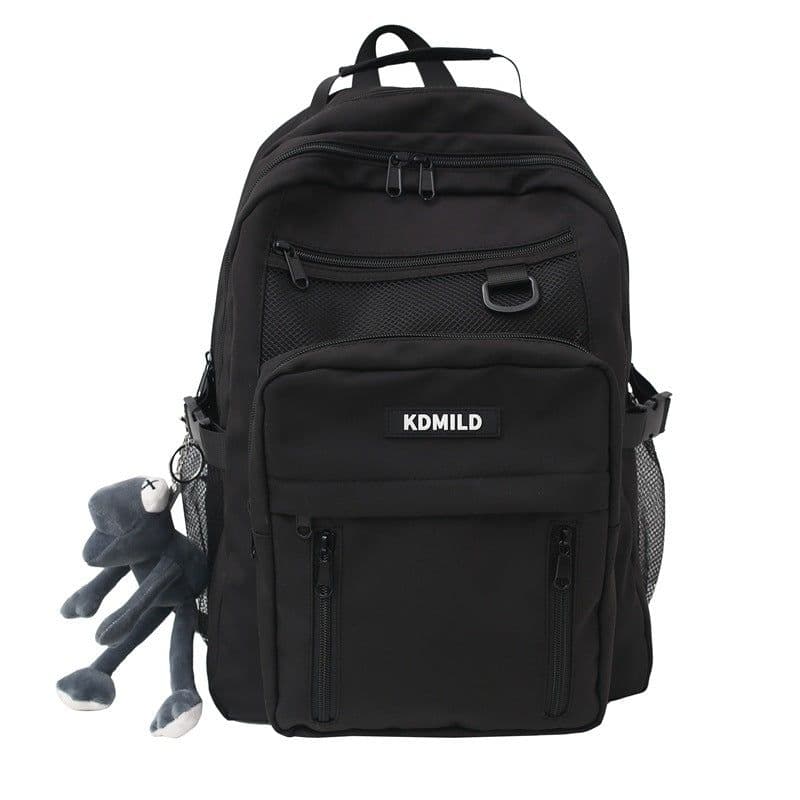 image-Khaki Nylon Backpack 36-55L Unisex School Bag