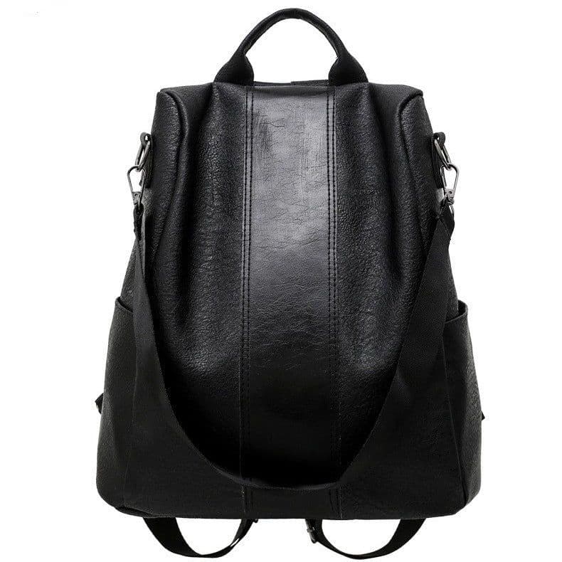image-Women's Backpack - Black Large Capacity Anti-Theft