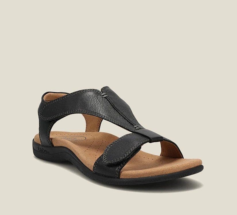 image-Women's Roman Sandals - Yellow Velcro Casual