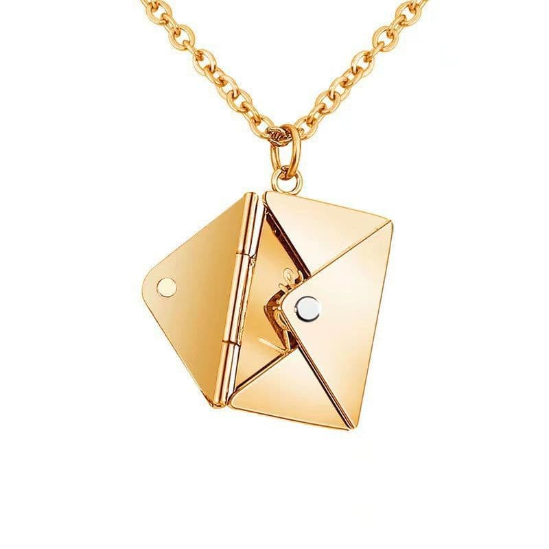 image-Titanium Steel Envelope Necklace - Custom Engraving