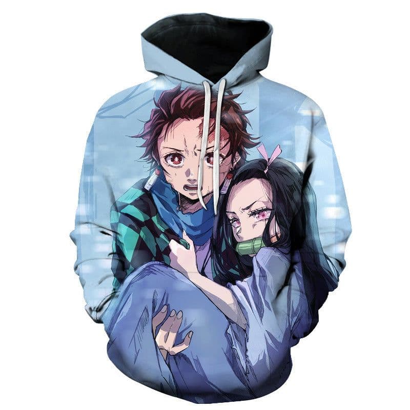 image-2022 Cross-border 3D Fashion Printing Hooded Casual Loose Round Neck Sweater 3D Trendy Casual Sweater