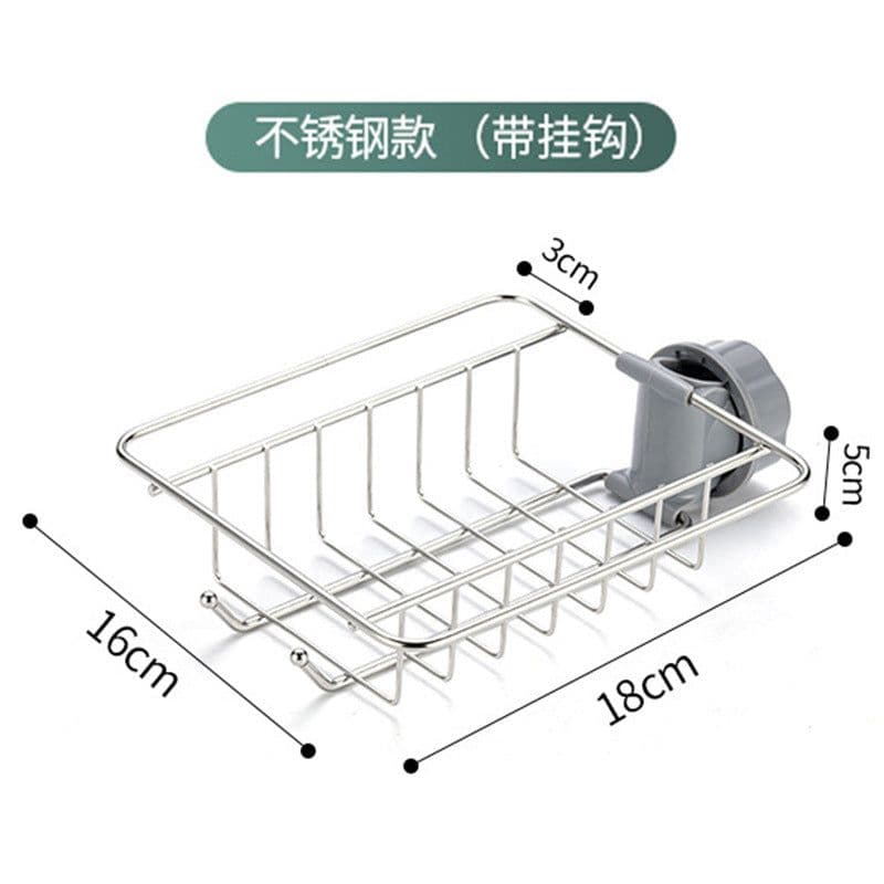 image-Stainless Steel Kitchen Sink Drain Rack Double Layer