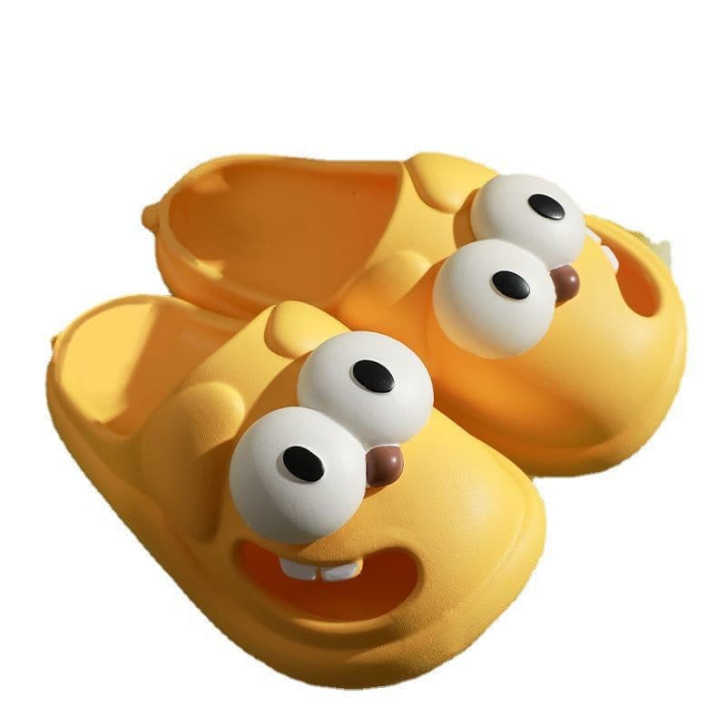 image-Big-Eyed Dog Slippers - Green PVC Unisex Size 36-37