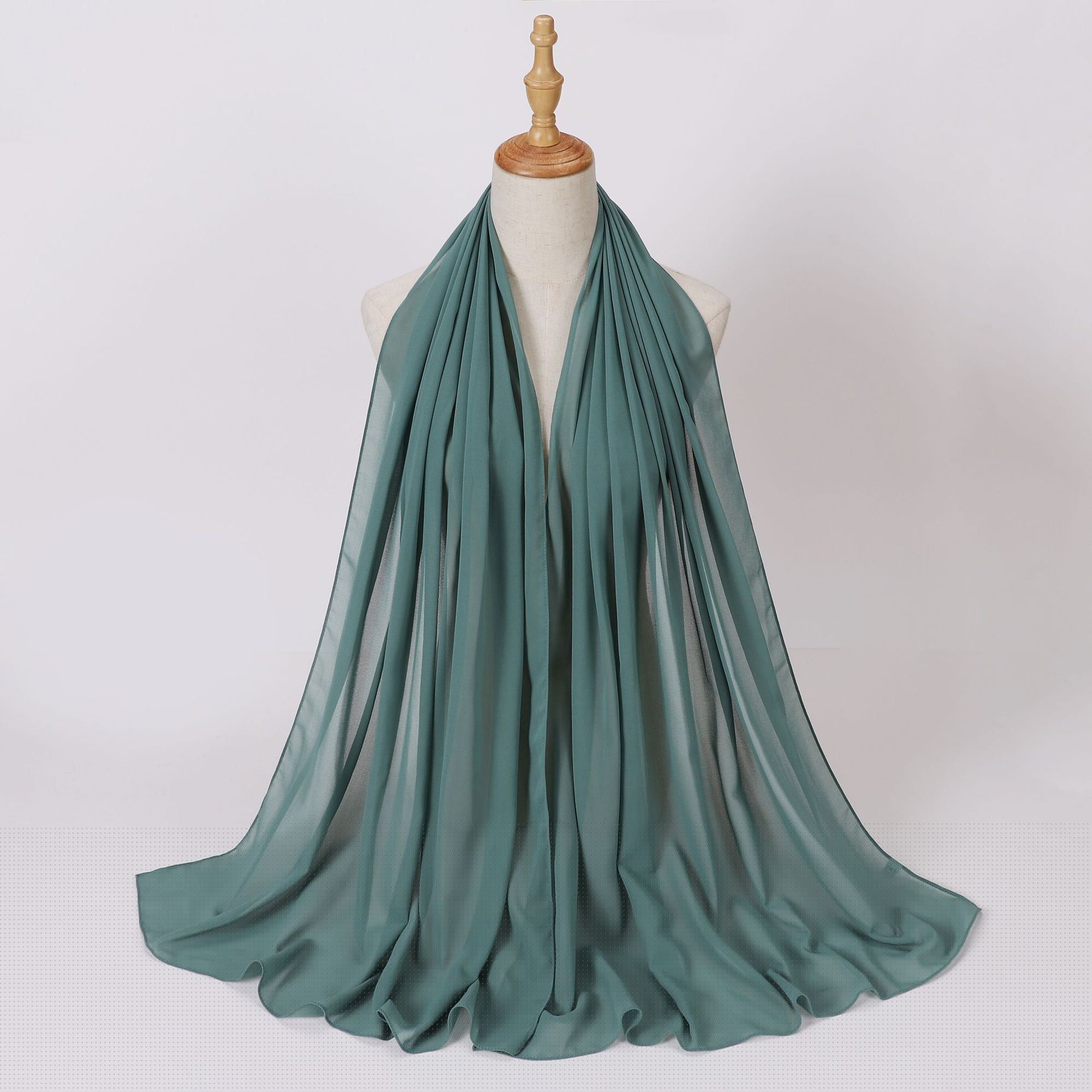 image-Weicai Chiffon Hijab Scarf - Gray Coffee 175x70cm