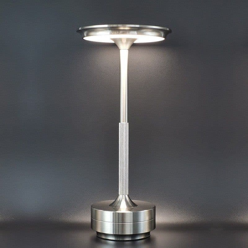 image-Cross-border decorative flying saucer table lamp popular bar atmosphere lamp USB charging wireless touch all-aluminum I-shaped night light Producing time 3-4 days