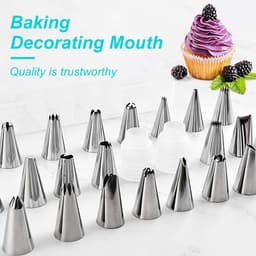 image-420-Piece Cake Turntable Decorating Kit - Stainless Steel Molds