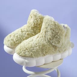 image-Cotton Slippers Women's - Light Green 4cm Heel