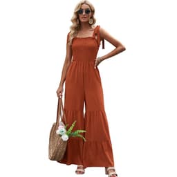 image-Shi Ying Apricot Wide-Leg Jumpsuit - Sleeveless 2XL High Waist