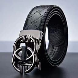 image-Men's Leather Belt Alloy Buckle - Cowhide