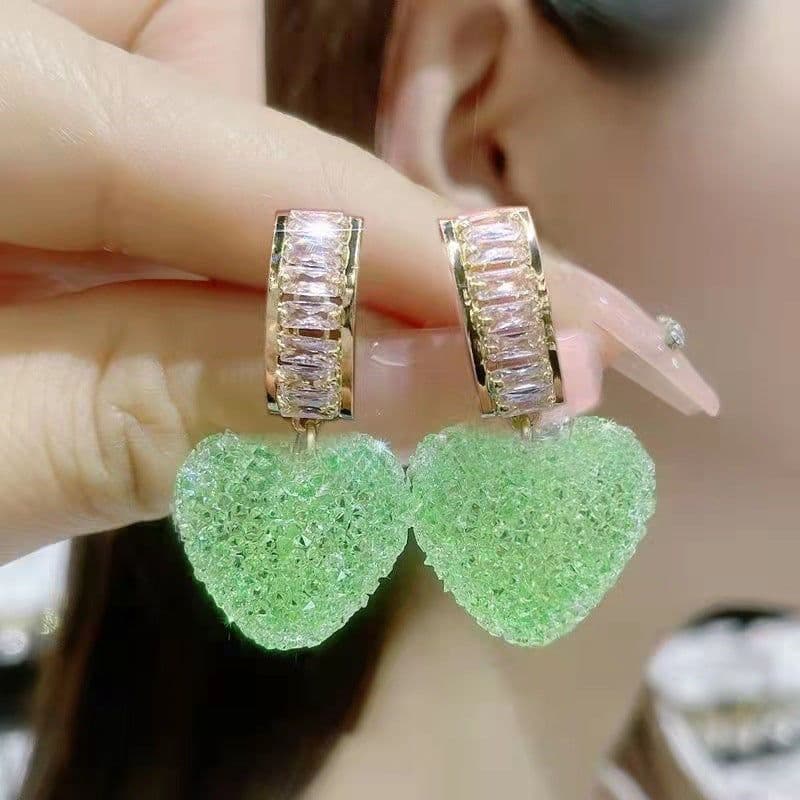 image-Heart-Shaped Stud Earrings - Women's Fresh Sweet