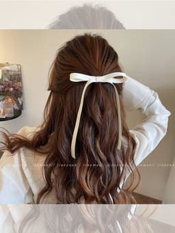 image-Sweet Salt Milk Blue Hair Accessories - 2pcs Streamers & Bows