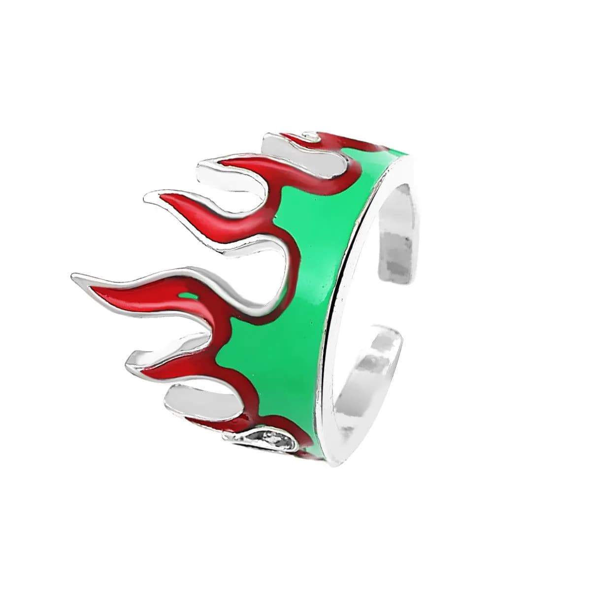 image-Ke Anni Flame Ring - Green Adjustable Alloy