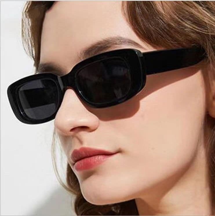 image-Small Square Frame Sunglasses - Retro UV Protection