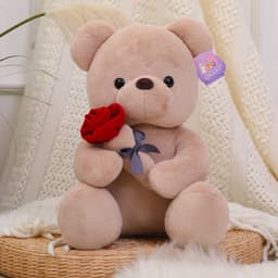 image-Manufacturers wholesale new rose teddy bear plush toys for girls Valentine's Day gift bear pillow doll