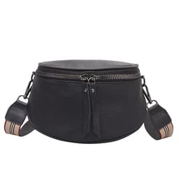 image-2022 Internet celebrity new trendy leather shoulder Messenger bag women's fashion all-match foreign style half-round saddle bag soft leather handbag
