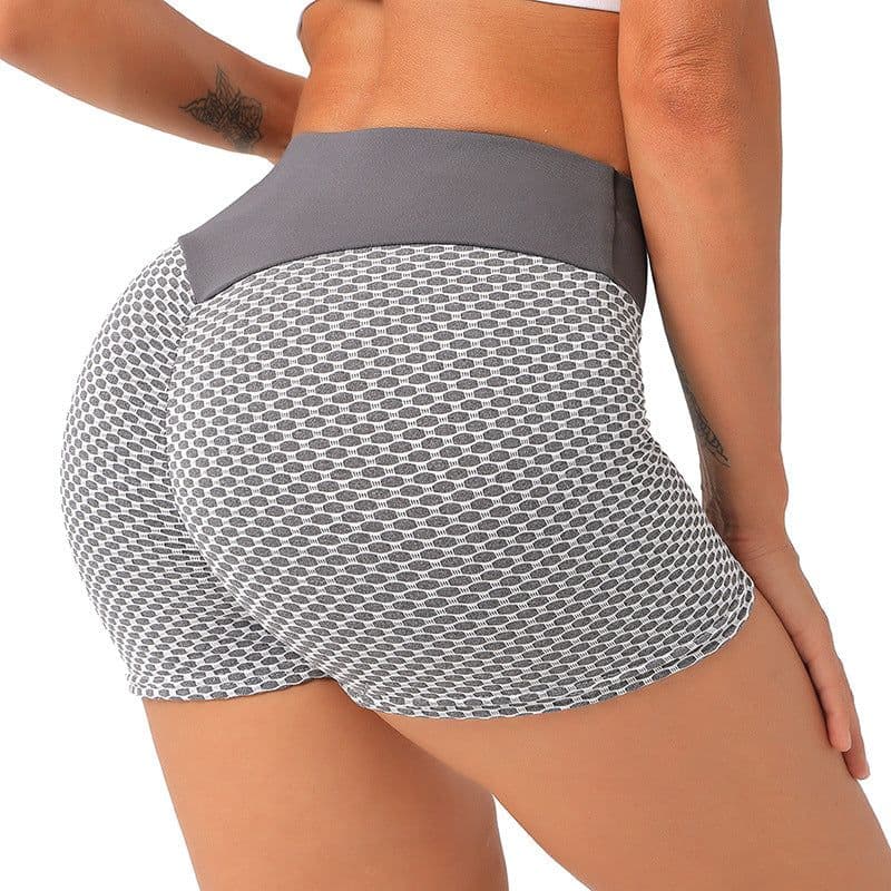 image-LJQ Women's High Waist Yoga Shorts - Peach