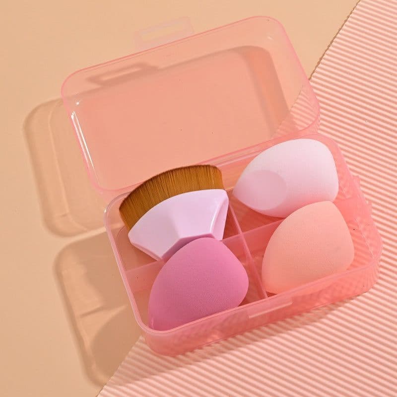 image-Beauty Egg Makeup Sponge Set - Foundation Brush & Powder Puff