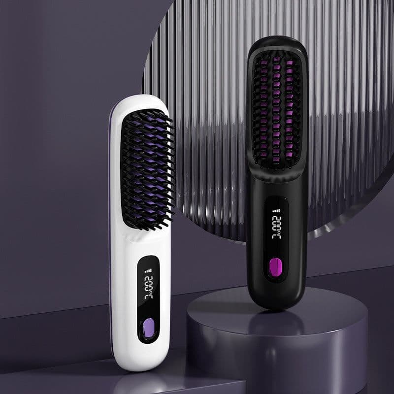 image-Xuandeli S7 Wireless Hair Straightener Comb - Ceramic LCD
