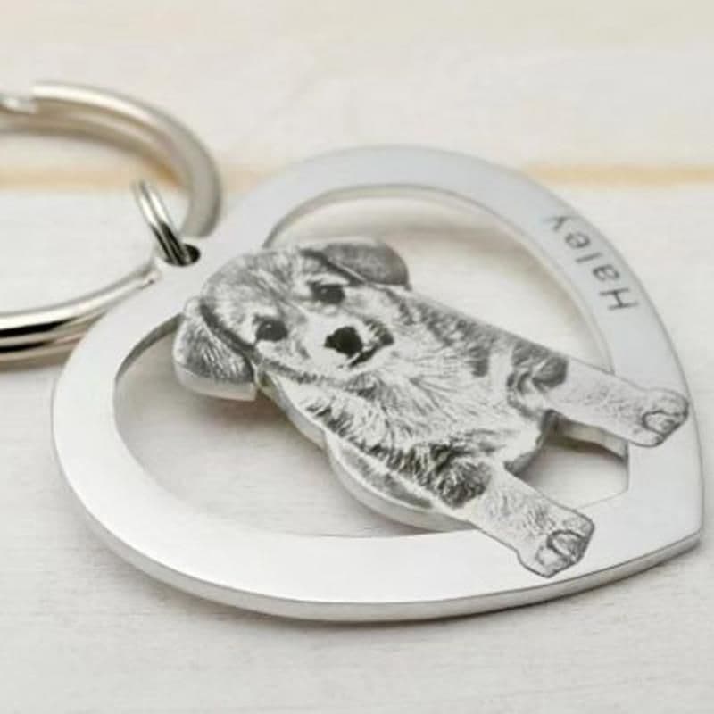 image-Pet Photo Keychain - Titanium Steel Customizable